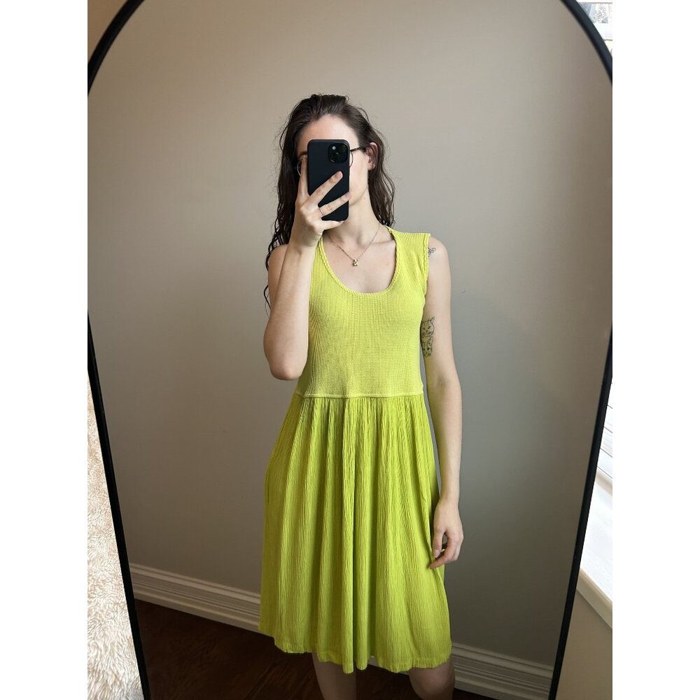 Lesser Lime Green Fit & Flare Dress – Summer Dopamine Dressing Playful Feminine